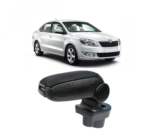 Подлакътник за Skoda Rapid 2012+, черно текстилно покритие