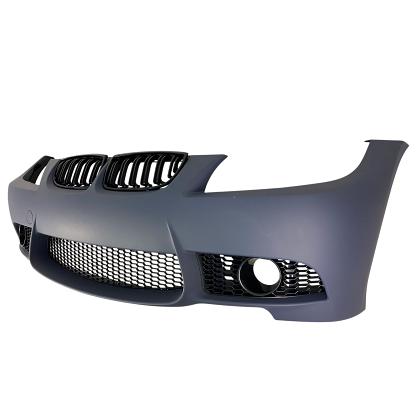 Front bumper for BMW E90 (2008+) - M3 design with kidney grilles, fog light openings, marked for parktronic