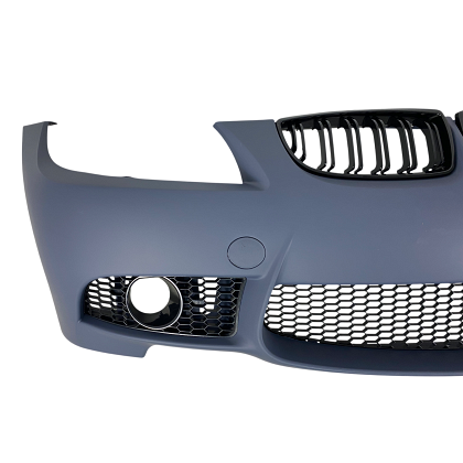 Front bumper for BMW E90 (2008+) - M3 design with kidney grilles, fog light openings, marked for parktronic