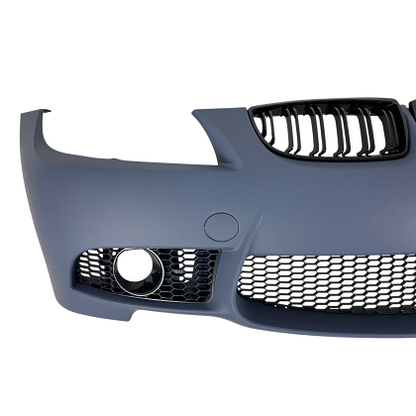 Front bumper for BMW E90 (2008+) - M3 design with kidney grilles, fog light openings, marked for parktronic