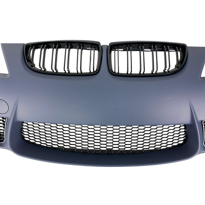 Front bumper for BMW E90 (2008+) - M3 design with kidney grilles, fog light openings, marked for parktronic