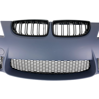Front bumper for BMW E90 (2008+) - M3 design with kidney grilles, fog light openings, marked for parktronic