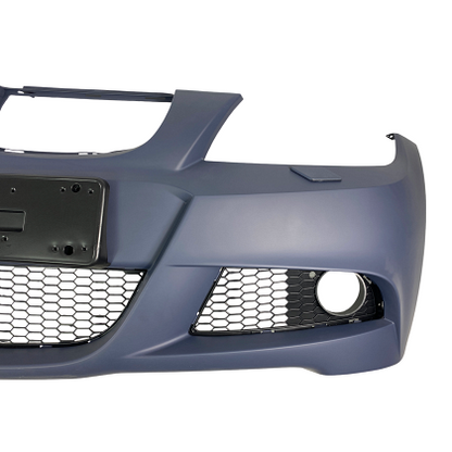 Предна броня за BMW E90 / E91 (2005-2008) - M-Tech дизайн с отвори за пръскалки, без парктроник грундирана
