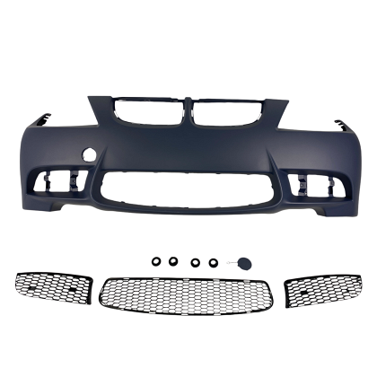 Bară de protecție față pentru BMW E90 / E91 (2005-2008) - design M3 fără găuri pentru proiectoare, fără găuri pentru spălătoare faruri, cu și fără senzori de parcare, amorsată