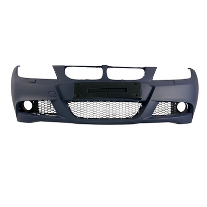 Bară de protecție față pentru BMW E90 / E91 (2008+) - design M-Tech cu găuri pentru spălătoare, fără parktronic, grunduită