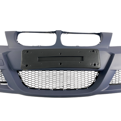 Bară de protecție față pentru BMW E90 / E91 (2008+) - design M-Tech cu găuri pentru spălătoare, fără parktronic, grunduită