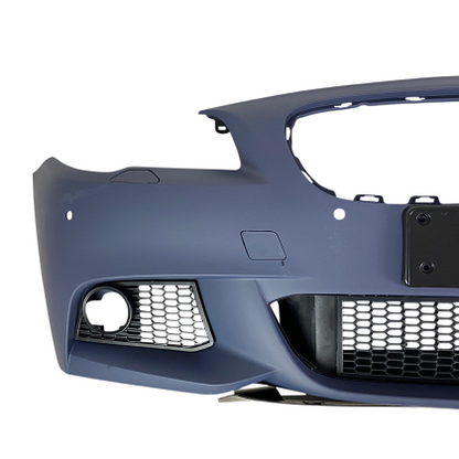 Предна броня за BMW F10 / F11 - M-Tech дизайн с отвори за парктроник, с отвори за пръскалки грундирана