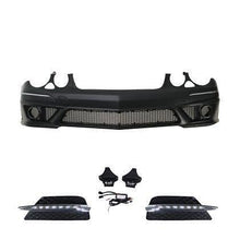 Предна броня за Mercedes W211 E-Class (2006-2009) - AMG Design с LED светлини