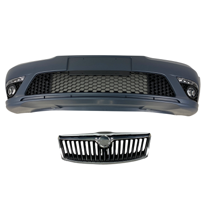 Предна броня за Skoda Octavia 2 (2009-2013) facelift с дневни светлни и халогени