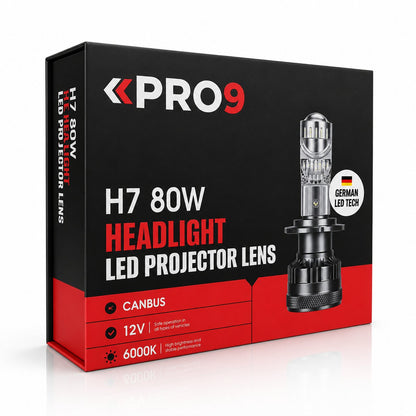 LED крушки H7 с лупи 80W 6000K 10000lm 12-24V
