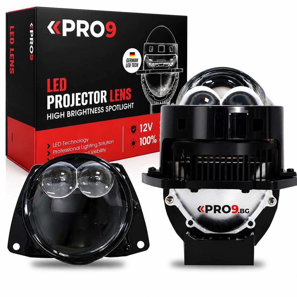 Bi-LED Лупи за вграждане 80W 3 инча +500% яркост 10000lm 6000K къси и дълги — к-т 2бр.