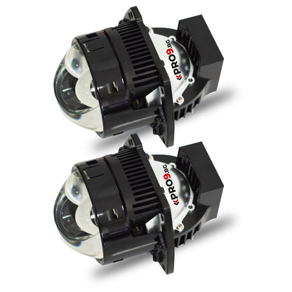 Bi-LED Лупи за вграждане 80W 3 инча +500% яркост 10000lm 6000K къси и дълги — к-т 2бр.