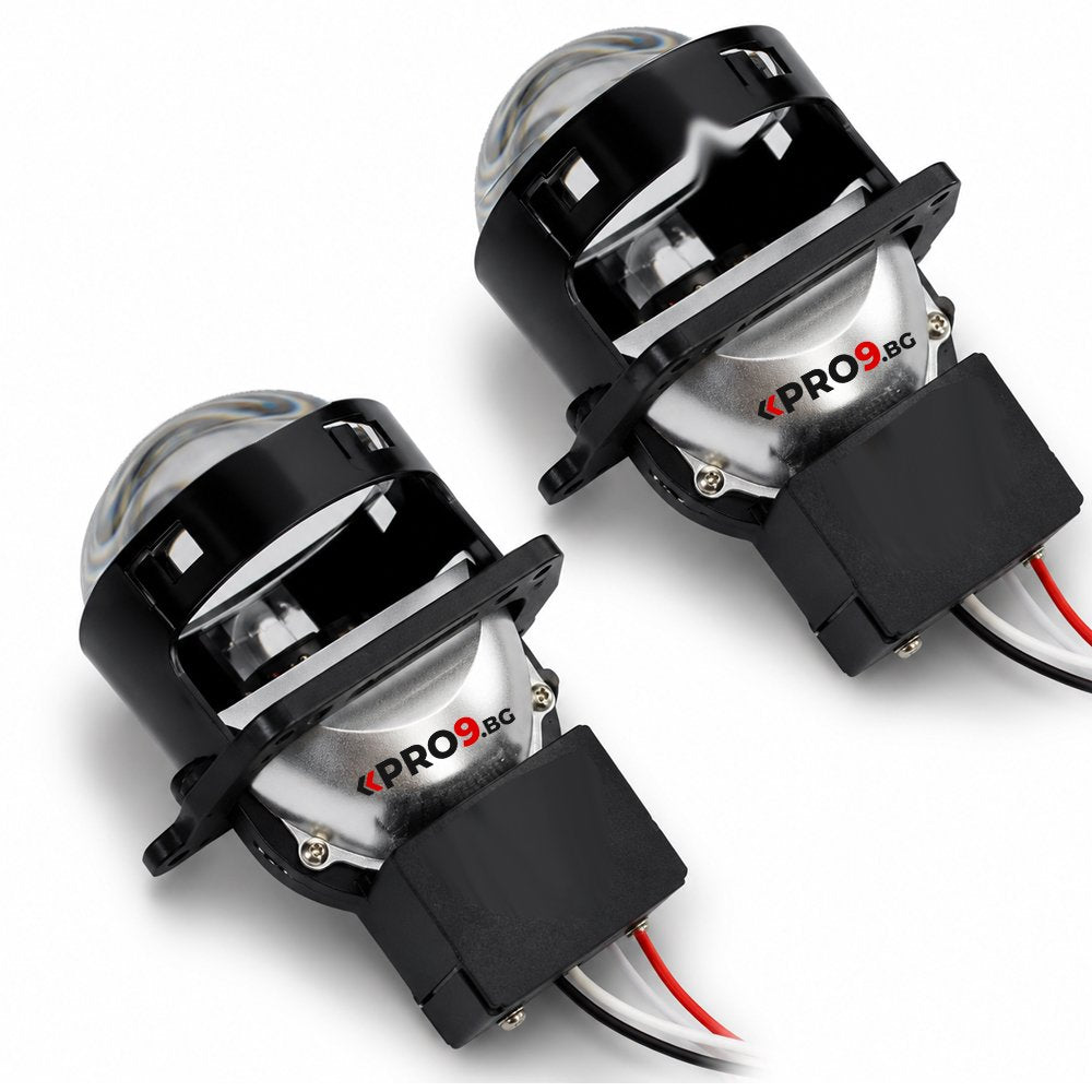 Bi-LED Лупи за вграждане 100W 3 инча +500% яркост 10000lm 6000K къси и дълги — к-т 2бр.