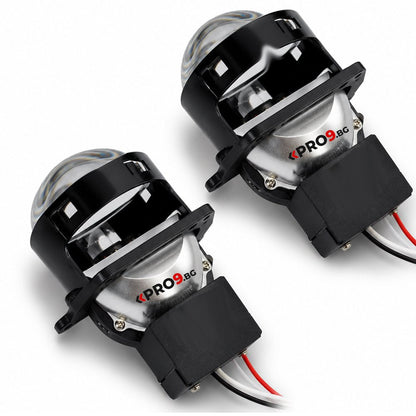 Bi-LED Лупи за вграждане 100W 3 инча +500% яркост 10000lm 6000K къси и дълги — к-т 2бр.