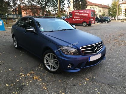 Предна броня за Mercedes C-Class W204 (2007-2011) sedan / combi - AMG look - без халогени и без отвори за парктроник