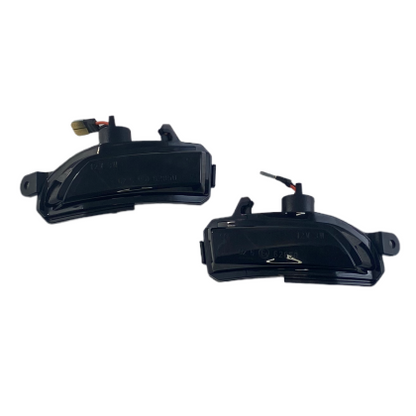 Диодни мигачи за странични огледала за Skoda Fabia (2014+), Rapid (2012+) / Seat Toledo (2012+) - опушени с бягащ мигач