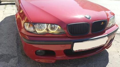 Ангелски Очи Диодни за BMW E46 седан, комби (1998-2005) / купе (1998-2003) с 66 диода - Жълт цвят