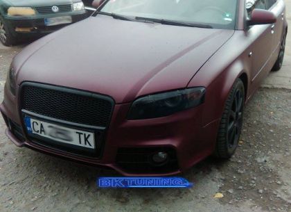 Предна броня за Audi A4 B7 8E (2004-2008) - S-Line Design с черна решетка без отвори за парктроник