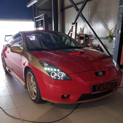 Кристални фарове Angel eyes TOYOTA CELICA T230 (99-05) - черни