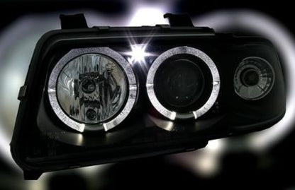Кристални фарове за Audi A4 Angel Eyes (1995-1998) - черни