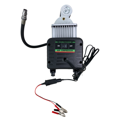 Въздушен компресор за автомобили с манометър, кутия и аксесоари - 12V, 23А, 150PSI