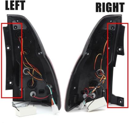 Диодни стопове за TOYOTA LAND CRUISER Prado J120 (2003-2009) - full Led Uprgade to J150 look - червени с бягащ опушен мигач