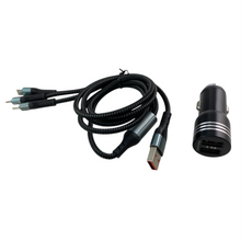 Автомобилно зарядно с 2 USB порта и 3 накрайника