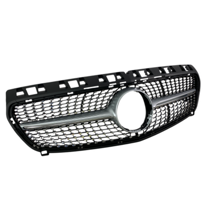 Решетка Mercedes W176 A-Class (2013-2015) - Diamond look, черна с хром лайсни