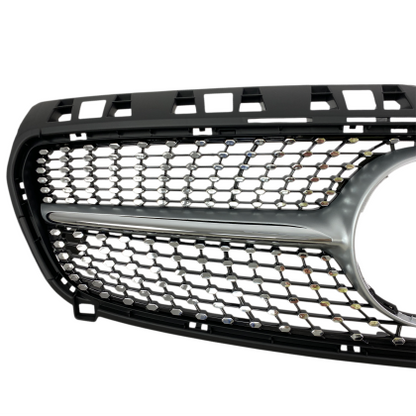 Решетка Mercedes W176 A-Class (2013-2015) - Diamond look, черна с хром лайсни