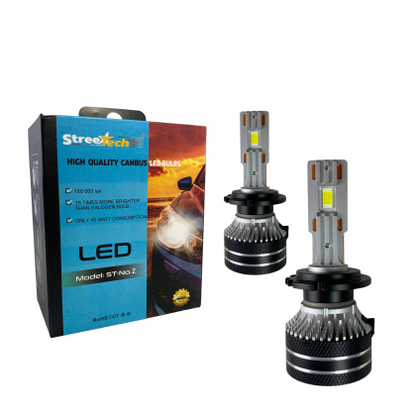 Лед крушки - Led система D1S / D2S / D2R / D3S / D4S на 12V Волта без баласти Streetech модел STN2 за фарове - 150 000 Лукса, 45W - Canbus 6000K - 1500% повече светлина
