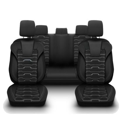 3D Тапицерия за седалки кожена Streetech Sport SP11 - черна