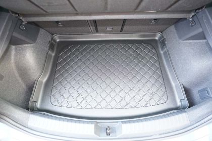 Гумирана стелка за багажник за Seat Leon IV / Leon IV Hybrid / Leon IV e-Hybrid PHEV / Cupra Leon / Cupra Leon e-Hybrid hatchback (2020+); upper boot; adjustable boot floor in top position