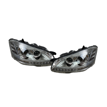 Кристални фарове за Mercedes S-Class W221, led с дневни светлини