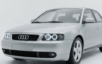 Кристални фарове ANGEL EYES Audi A3 (2000-2003) - черни