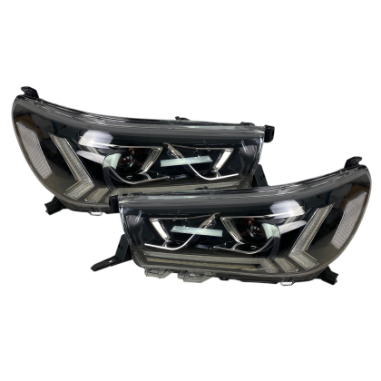 Кристални фарове за Toyota Hilux (2015-2020), led с дневни светлини
