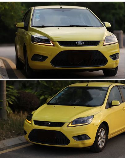Кристални фарове за Ford Focus (2009-2011), led с дневни светлини