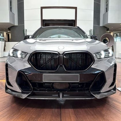 Добавка предна броня за BMW X6 G06 (2020-2022) M-Sport design - черен гланц