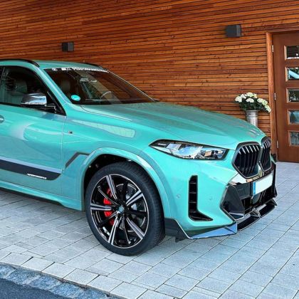 Добавка предна броня за BMW X6 G06 (2020-2022) M-Sport design - черен гланц