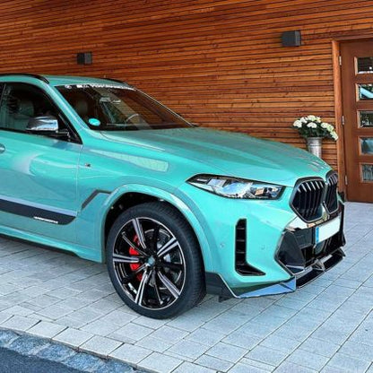 Добавка предна броня за BMW X6 G06 (2020-2022) M-Sport design - черен гланц