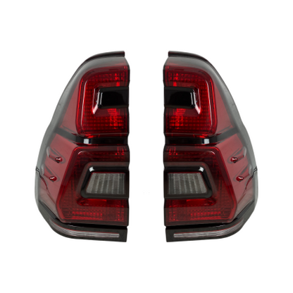 Диодни стопове за TOYOTA LAND CRUISER Prado J120 (2003-2009) - full Led Uprgade to J150 look - червени с бягащ опушен мигач