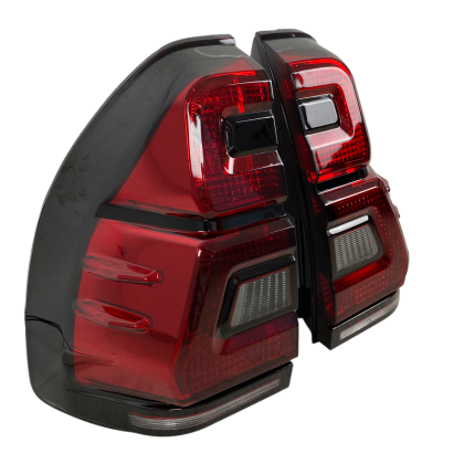 Диодни стопове за TOYOTA LAND CRUISER Prado J120 (2003-2009) - full Led Uprgade to J150 look - червени с бягащ опушен мигач