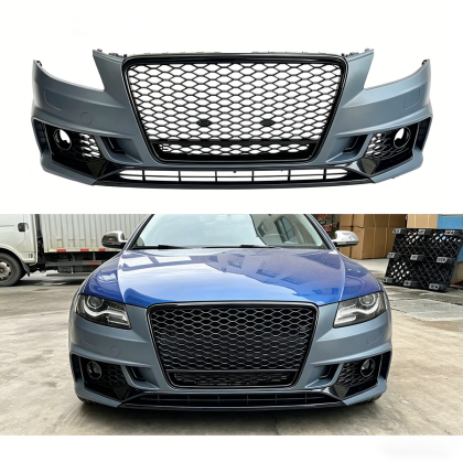 Предна броня за Audi A4 B8 (2008-2012) конверсия към Audi RS4 (2016-2019) - с отвори за парктроник