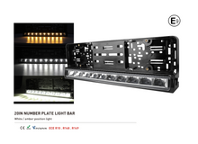 License plate frame with built-in LED bar 20" 51cm 12v 24v white and orange light