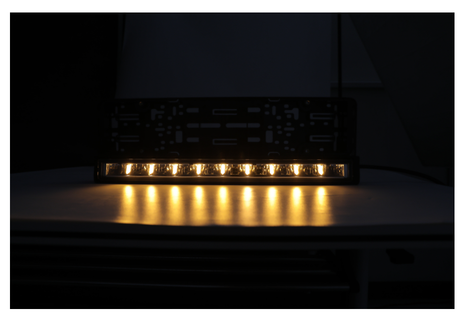 Suport număr înmatriculare cu bară LED încorporată 20" 51cm 12v 24v lumină albă și portocalie