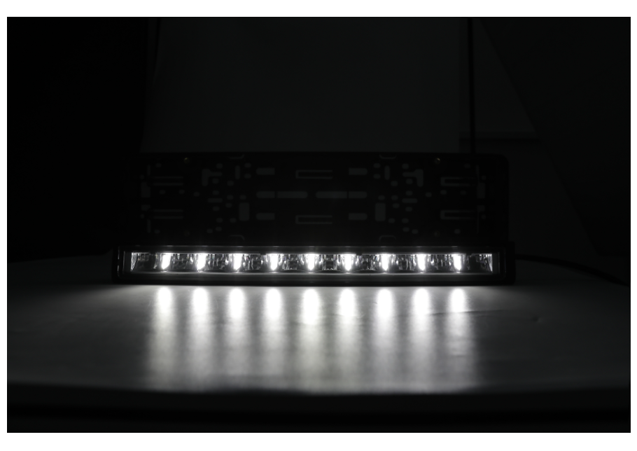 Suport număr înmatriculare cu bară LED încorporată 20" 51cm 12v 24v lumină albă și portocalie