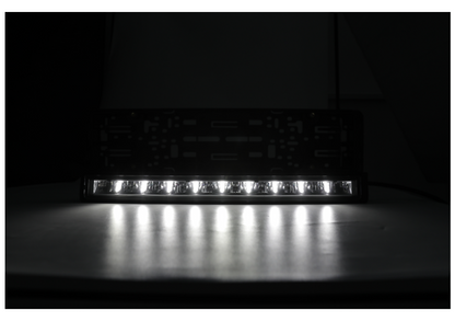 Suport număr înmatriculare cu bară LED încorporată 20" 51cm 12v 24v lumină albă și portocalie