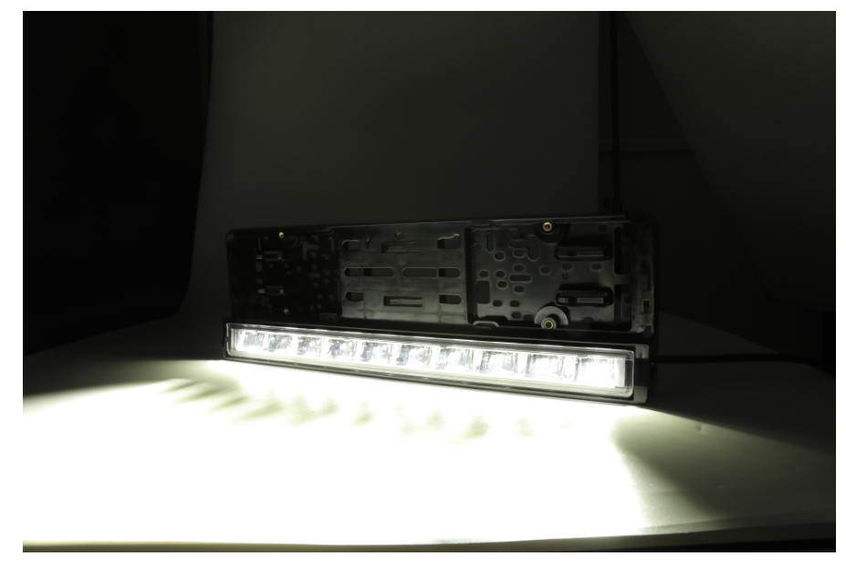 Suport număr înmatriculare cu bară LED încorporată 20" 51cm 12v 24v lumină albă și portocalie