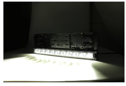 Suport număr înmatriculare cu bară LED încorporată 20" 51cm 12v 24v lumină albă și portocalie