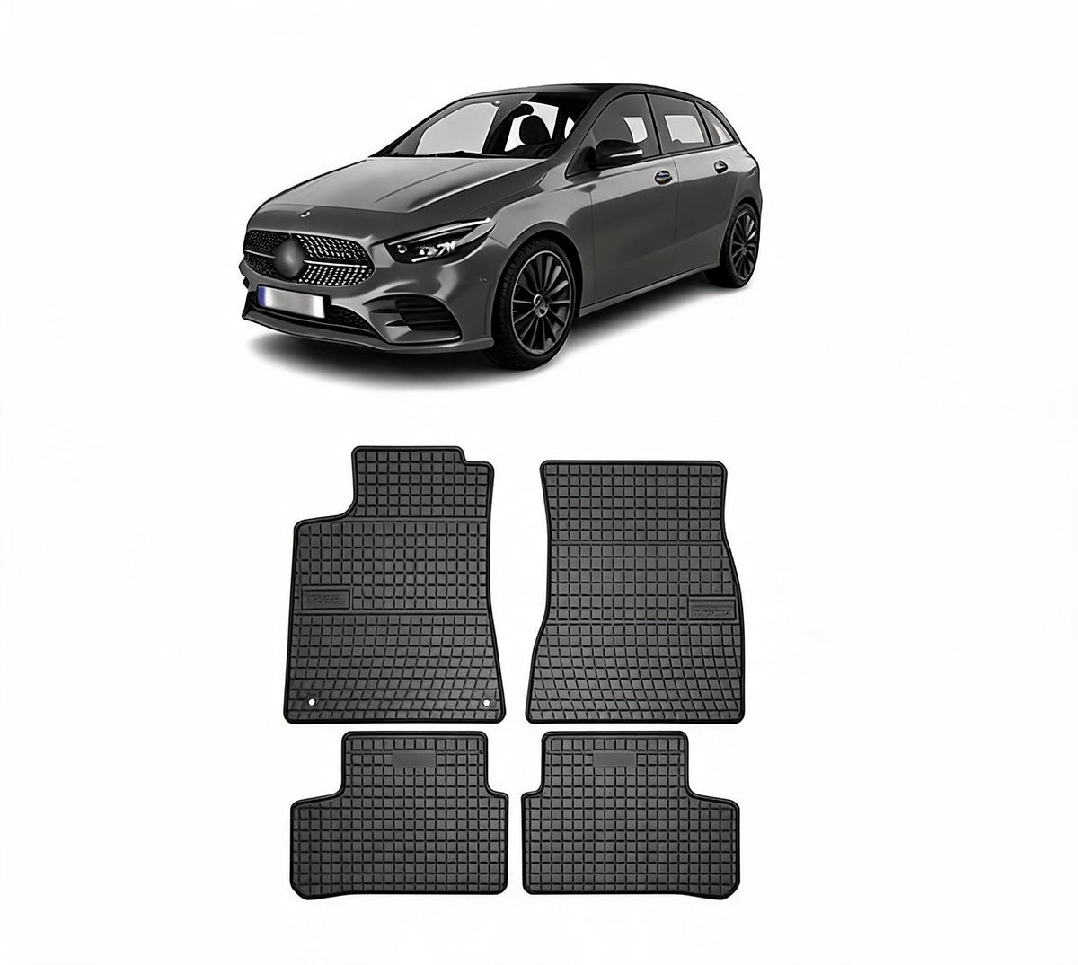 Rubber floor mats for Mercedes B class W247 after 2018, Frogum