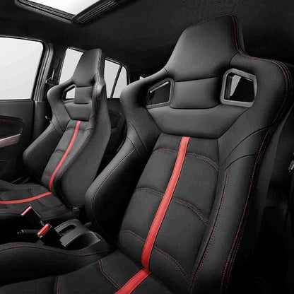 Спортни седалки за автомобил, сгъваеми, черни/червен кант